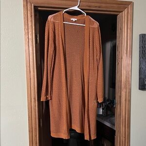 Maurices Women's Rust Open Knit Cardigan